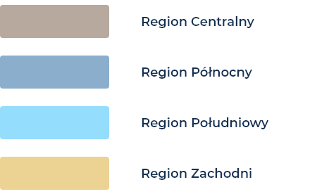 Legenda regionów firmy Polbruk legenda regionów