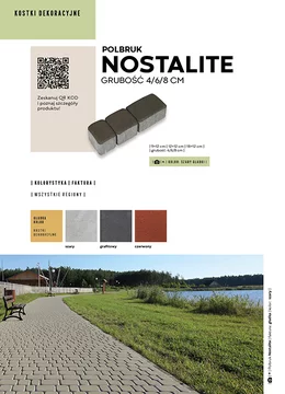 Kostka brukowa Nostalite Polbruk Karta katalogowa JPG Karta katalogowa ze szczegółami oferty kostki brukowej Nostaite firmy Polbruk w formacie JPG.