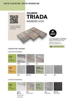 Kostka Brukowa Triada Polbruk Karta katalogowa JPG Karta katalogowa ze szczegółami oferty Kostki Brukowej Triada firmy Polbruk w formacie JPG.